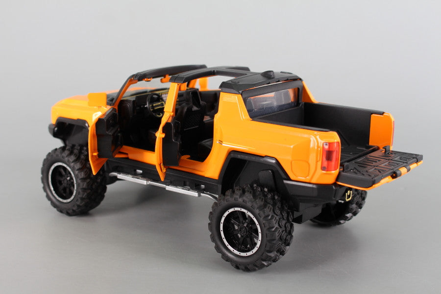 Metal pickup truck with sound, light and opening doors (1:24) - PULL BACK