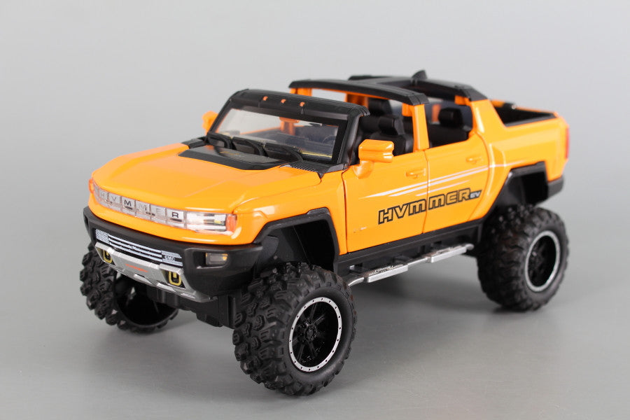 Metal pickup truck with sound, light and opening doors (1:24) - PULL BACK