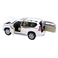 1:24 Die-Cast Toyota Land Cruiser Prado Model Car – Pull-Back Action with Light & Sound (Haochi) | White Off-Road SUV Toy