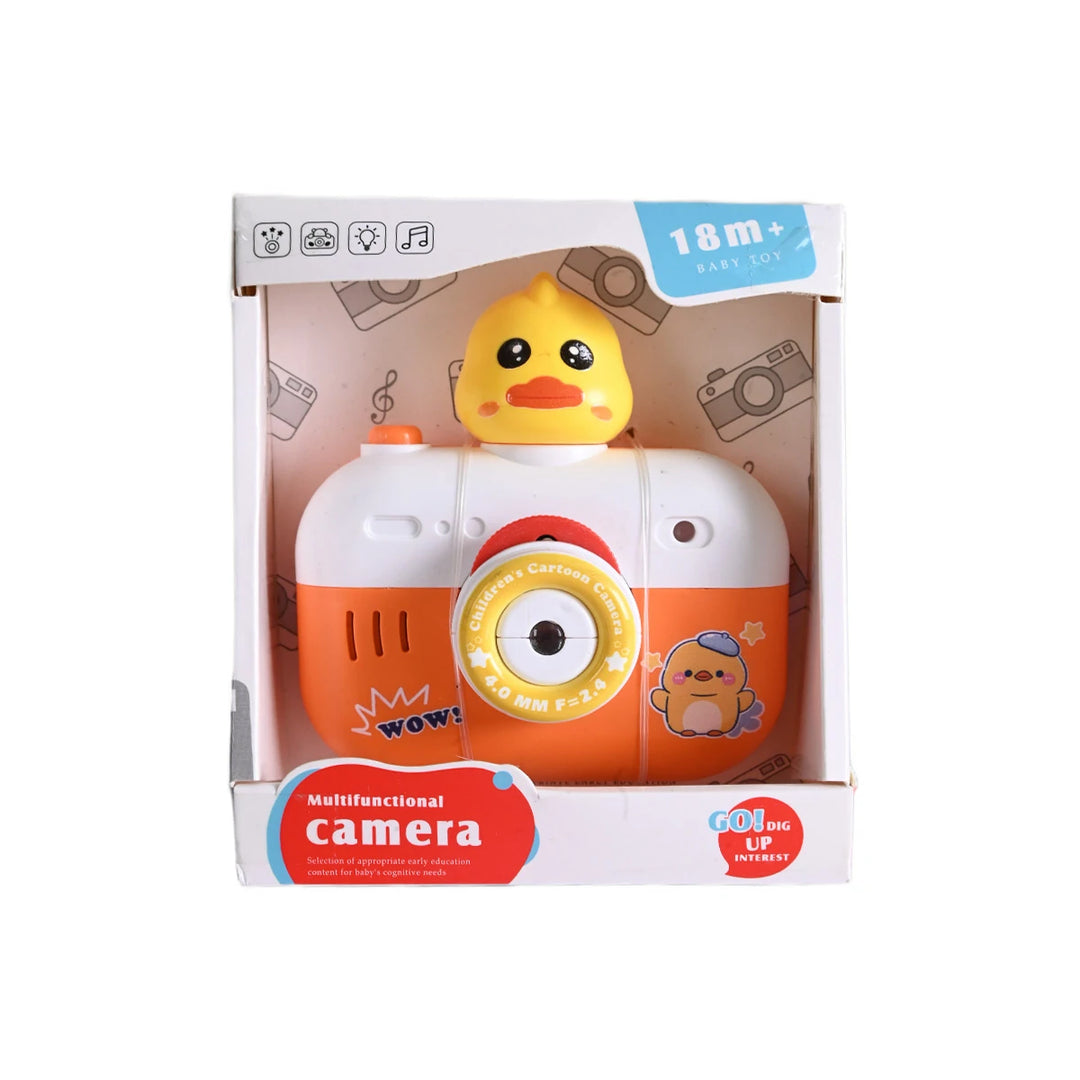 Multifunctional Cartoon Duck Toy Camera with Lights & Music for Kids