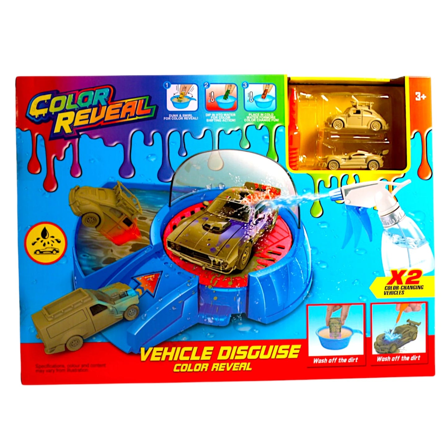 Color Change Car Wash Track Playset – Water Reveal Racing Set with 2 Color-Changing Die-Cast Cars
