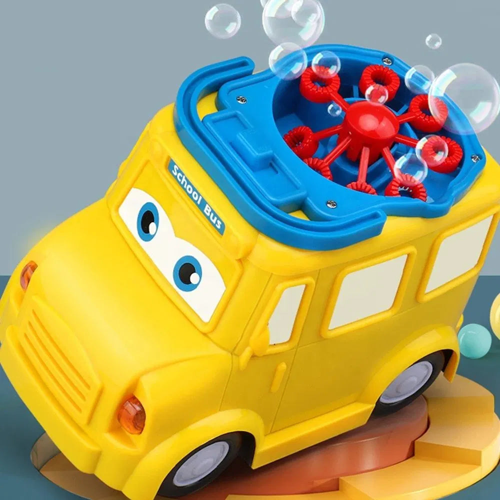 Electric Bubble Machine Cute Bus Shape Making Bubble Toy