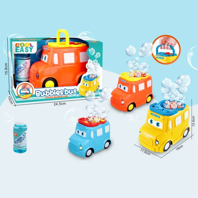 Electric Bubble Machine Cute Bus Shape Making Bubble Toy