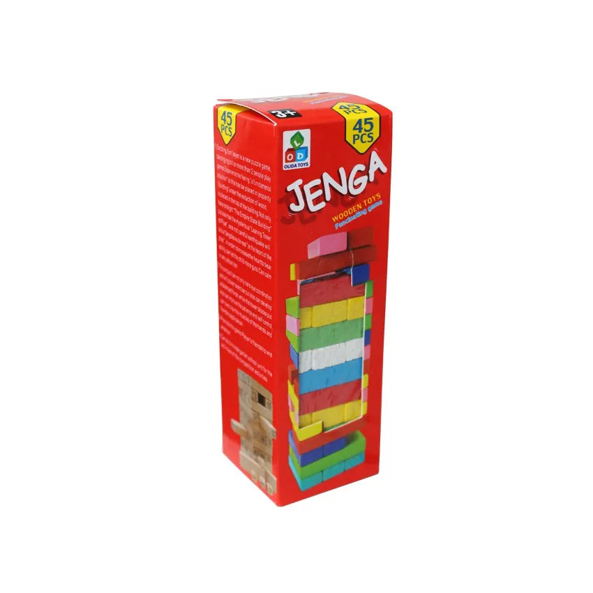 Wood Block 54 pcs Colored Tower Mini Jenga Stacko Game