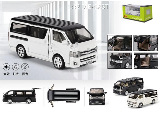 Die-Cast Hiace 1:32 Pullback Car with Light and Music