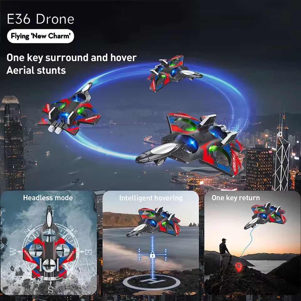 S2 Interstellar Fighter Plane 2.4GHz RC Aircraft – Remote Control EPP Foam Jet with LED Lights & Headless Mode