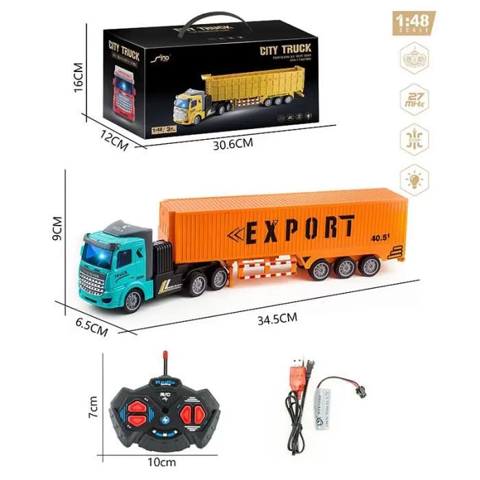 Truck Toy Remote Control Heavy-Duty Truck Semi-Trailer Tanker Gift for Kids