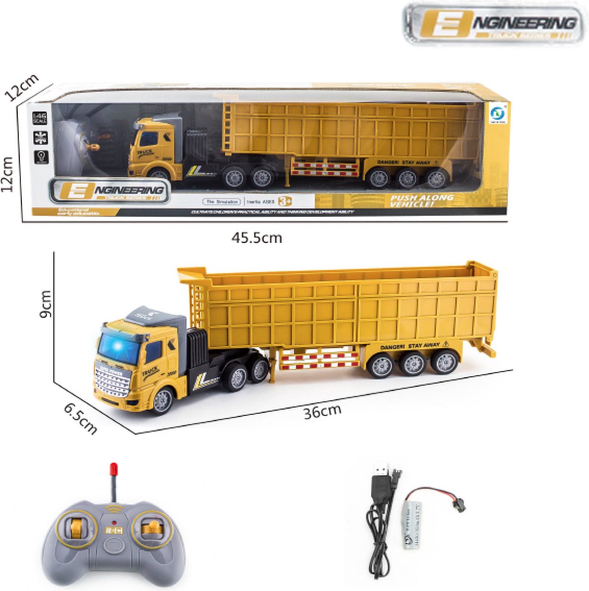 Truck Toy Remote Control Heavy-Duty Truck Semi-Trailer Tanker Gift for Kids