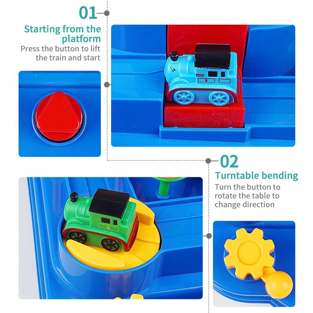 Train Adventure Toy | City Rescue Preschool Toy | Vehicle Puzzle Car Track Playsets for Toddlers (Train Adventure)