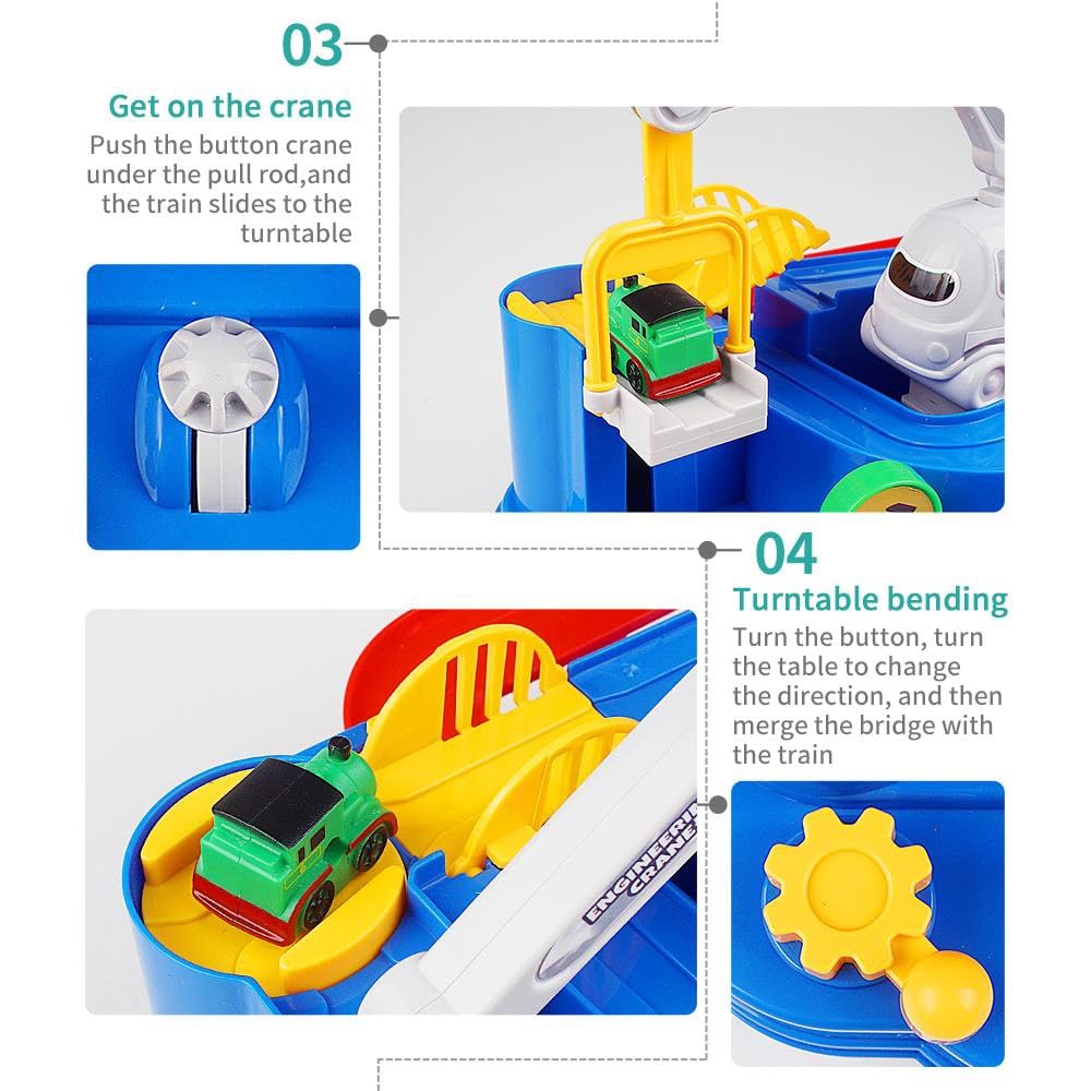 Train Adventure Toy | City Rescue Preschool Toy | Vehicle Puzzle Car Track Playsets for Toddlers (Train Adventure)