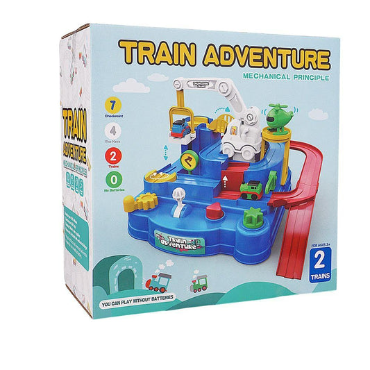 Train Adventure Toy | City Rescue Preschool Toy | Vehicle Puzzle Car Track Playsets for Toddlers (Train Adventure)
