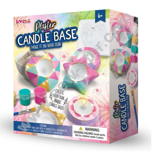 Sew Star Plaster Candle Base Kit - Craft Your Own Unique Candle Holders