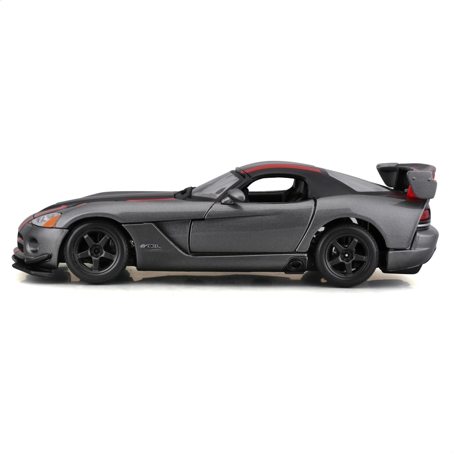 Official Licensed Dodge Viper SRT-10 ACR 1:24 Die-Cast Model Car by Bburago – Gray with Red Stripes