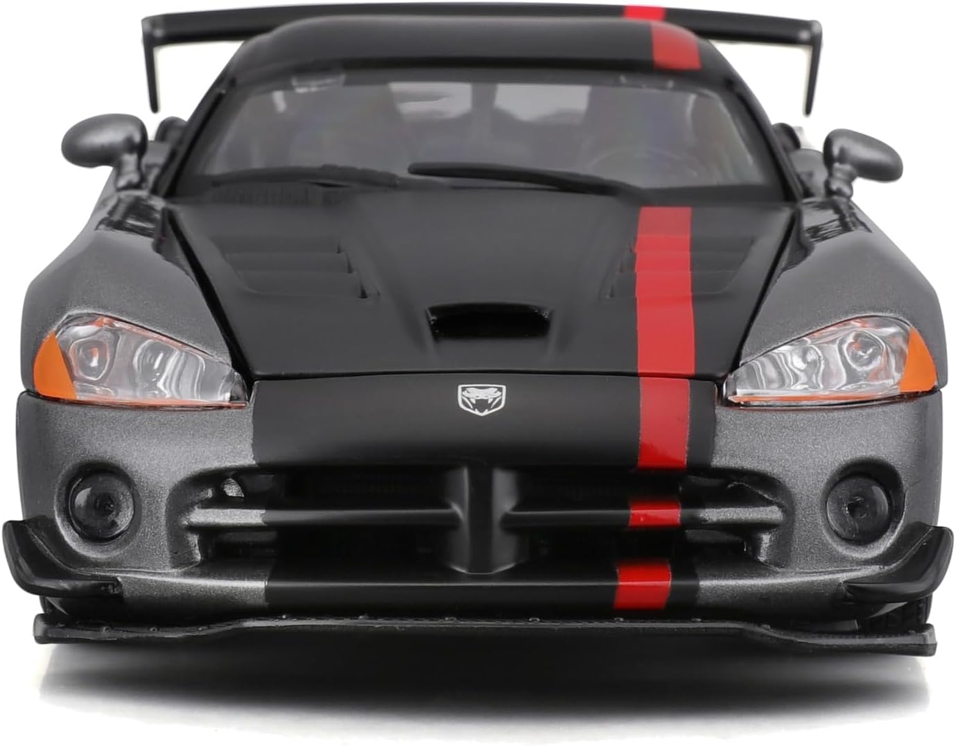 Official Licensed Dodge Viper SRT-10 ACR 1:24 Die-Cast Model Car by Bburago – Gray with Red Stripes