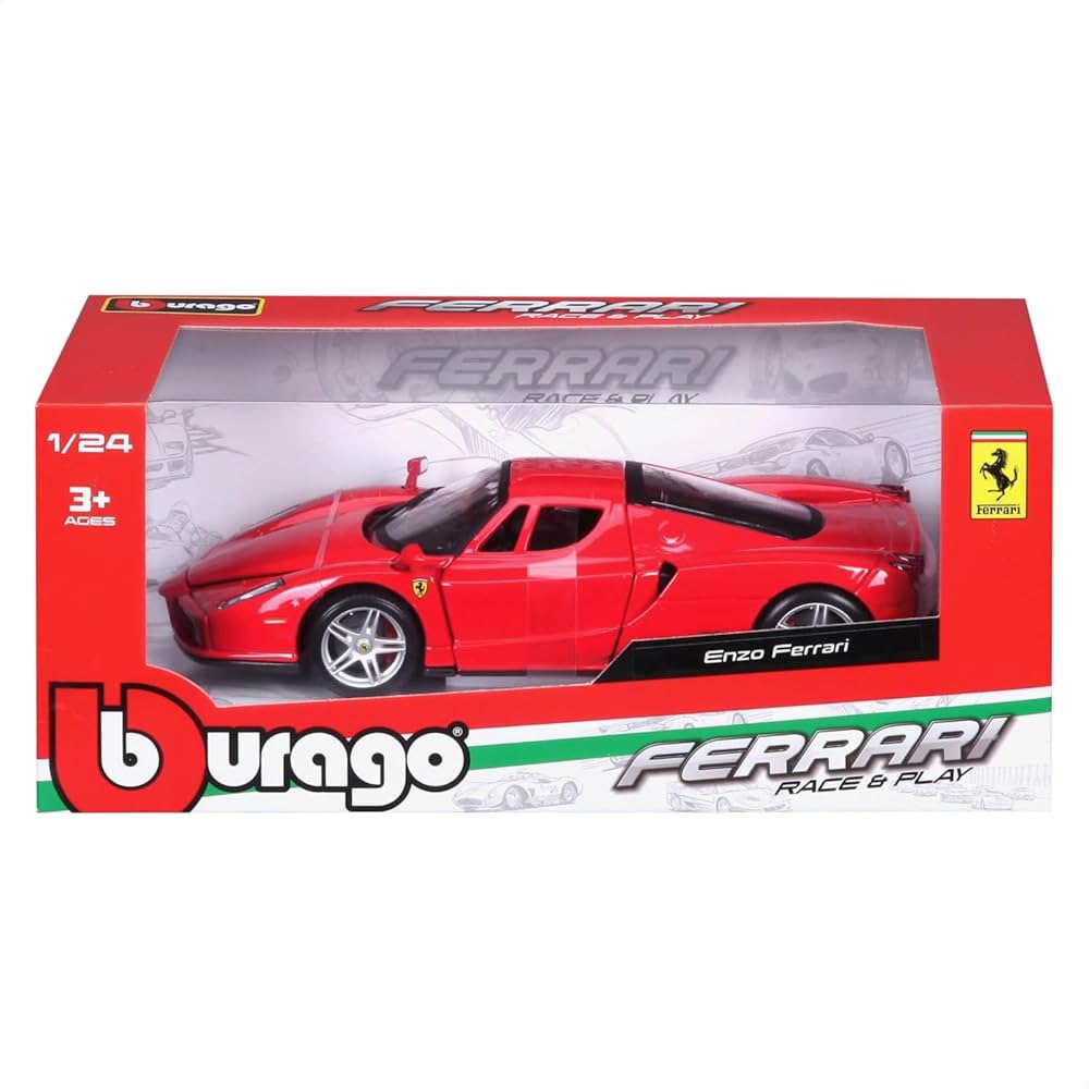 Officially Licensed Bburago Ferrari Enzo 1:24 Die-Cast Model Car with Opening Doors – Red