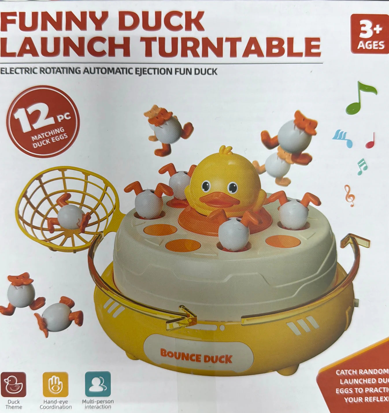 Electric Bouncing Duck Catch Game – Interactive 2-Player Reflex Toy Set for Kids 3+
