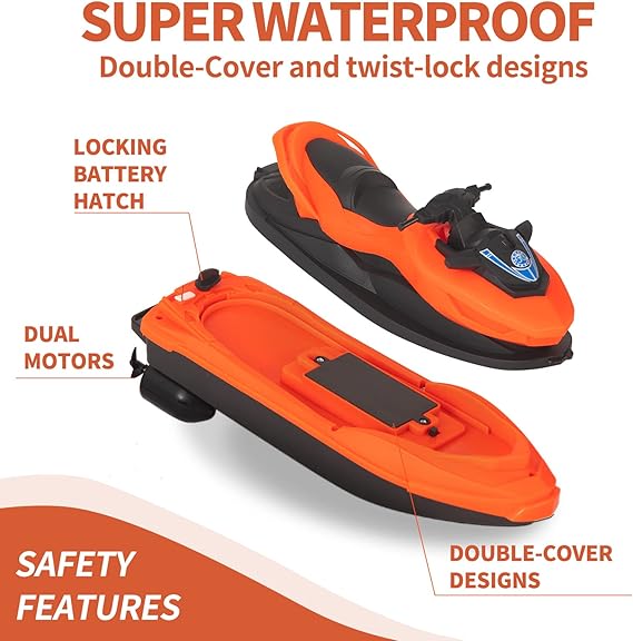 RC Boat for Kids, Remote Control Boats for Pool and Lake,Waterproof/Replaceable Battery, Motorized Pool Float Water Toys,Jet Ski Pool Toys for Kids Ages 4-8 8-12,