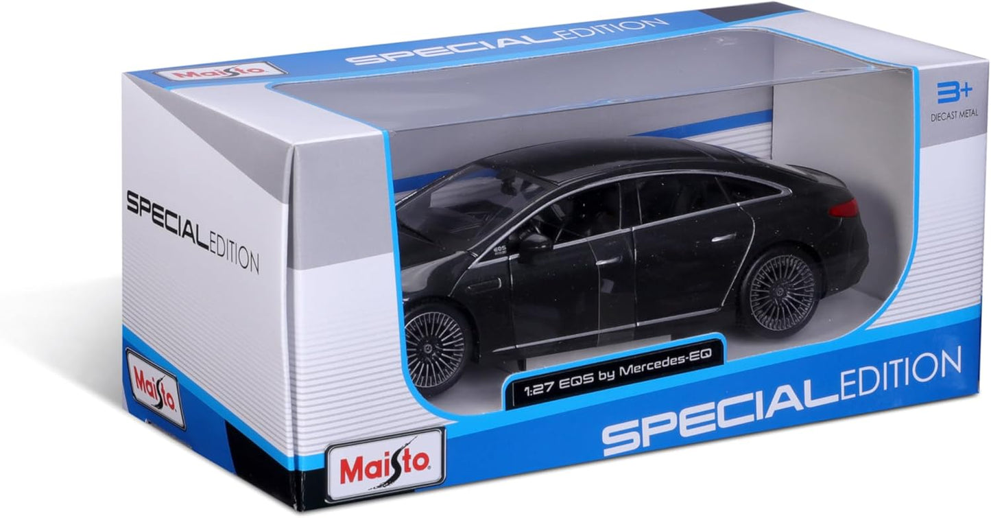 Officially Licensed Mercedes-Benz EQS 1:27 Diecast Model Car by Maisto | Special Edition Metal Collectible (Blue Metallic)
