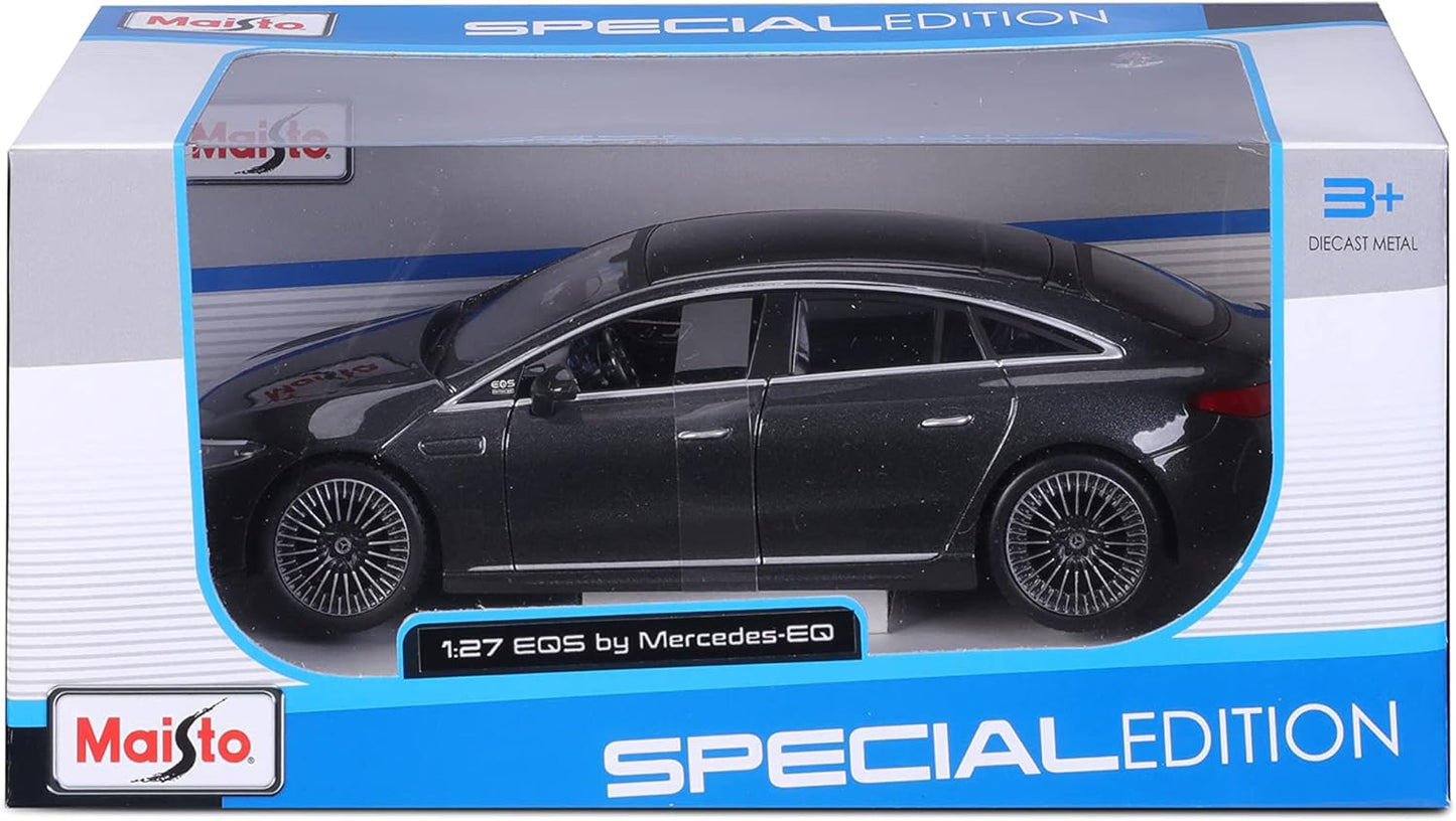 Officially Licensed Mercedes-Benz EQS 1:27 Diecast Model Car by Maisto | Special Edition Metal Collectible (Blue Metallic)
