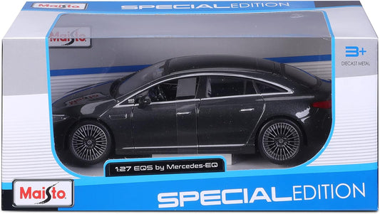 Officially Licensed Mercedes-Benz EQS 1:27 Diecast Model Car by Maisto | Special Edition Metal Collectible (Blue Metallic)