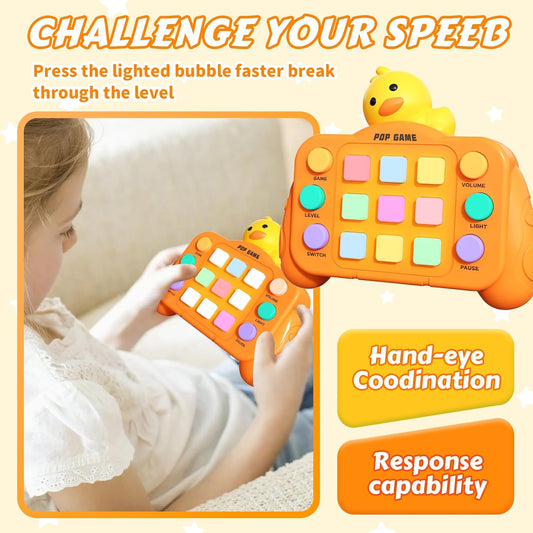 Fast Push Pop Game Console – Handheld Light-Up Fidget Toy with 6 Modes for Kids