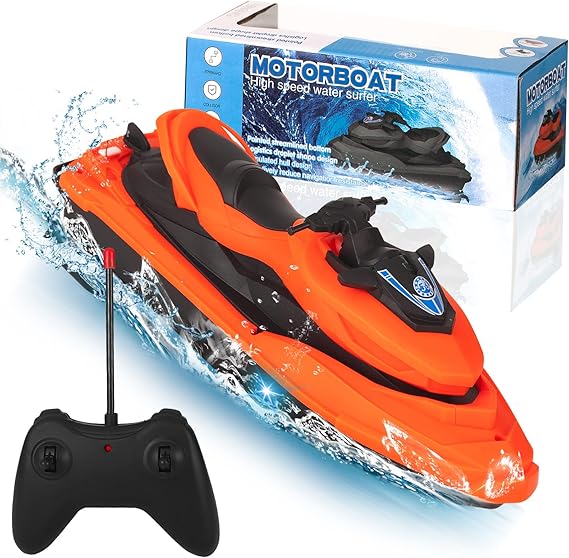 RC Boat for Kids, Remote Control Boats for Pool and Lake,Waterproof/Replaceable Battery, Motorized Pool Float Water Toys,Jet Ski Pool Toys for Kids Ages 4-8 8-12,