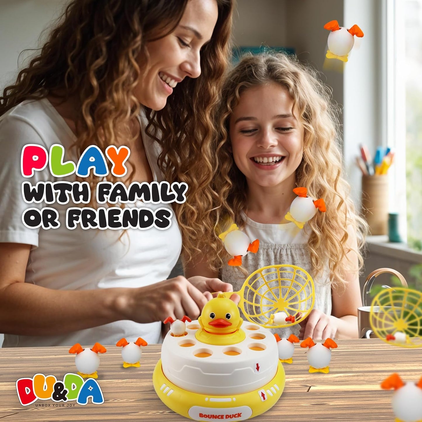 Electric Bouncing Duck Catch Game – Interactive 2-Player Reflex Toy Set for Kids 3+