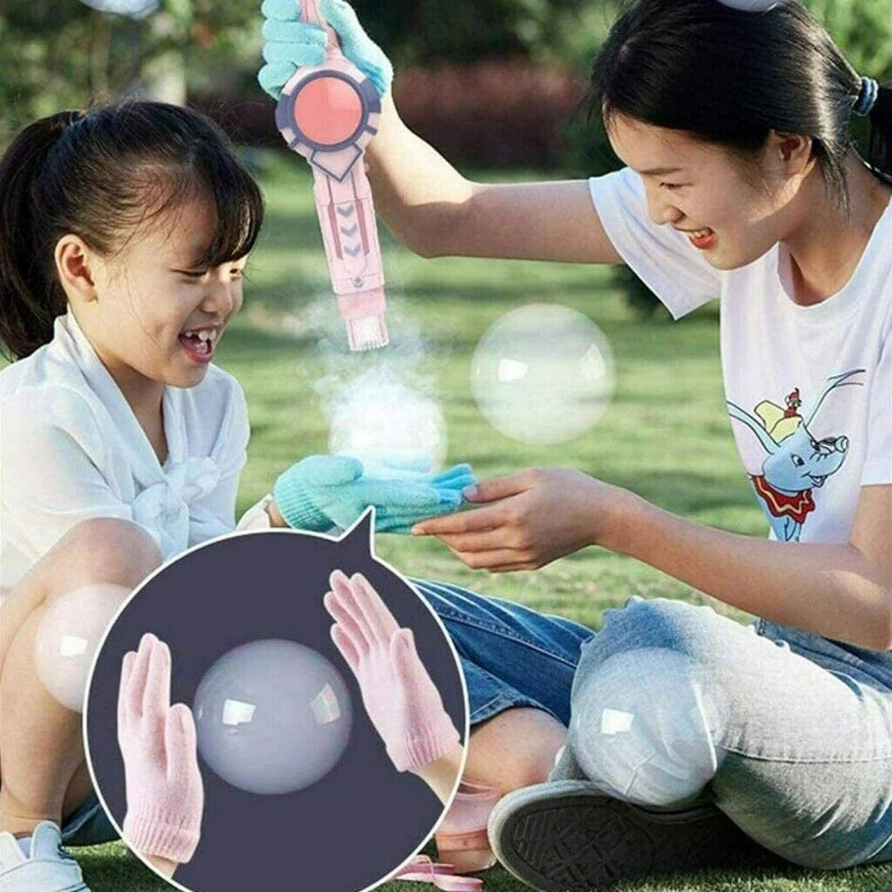 Elastic Smoke Bubble Wand – Magic Smoke Bubble Machine with Fog Bubbles, Gloves & Bubble Solution
