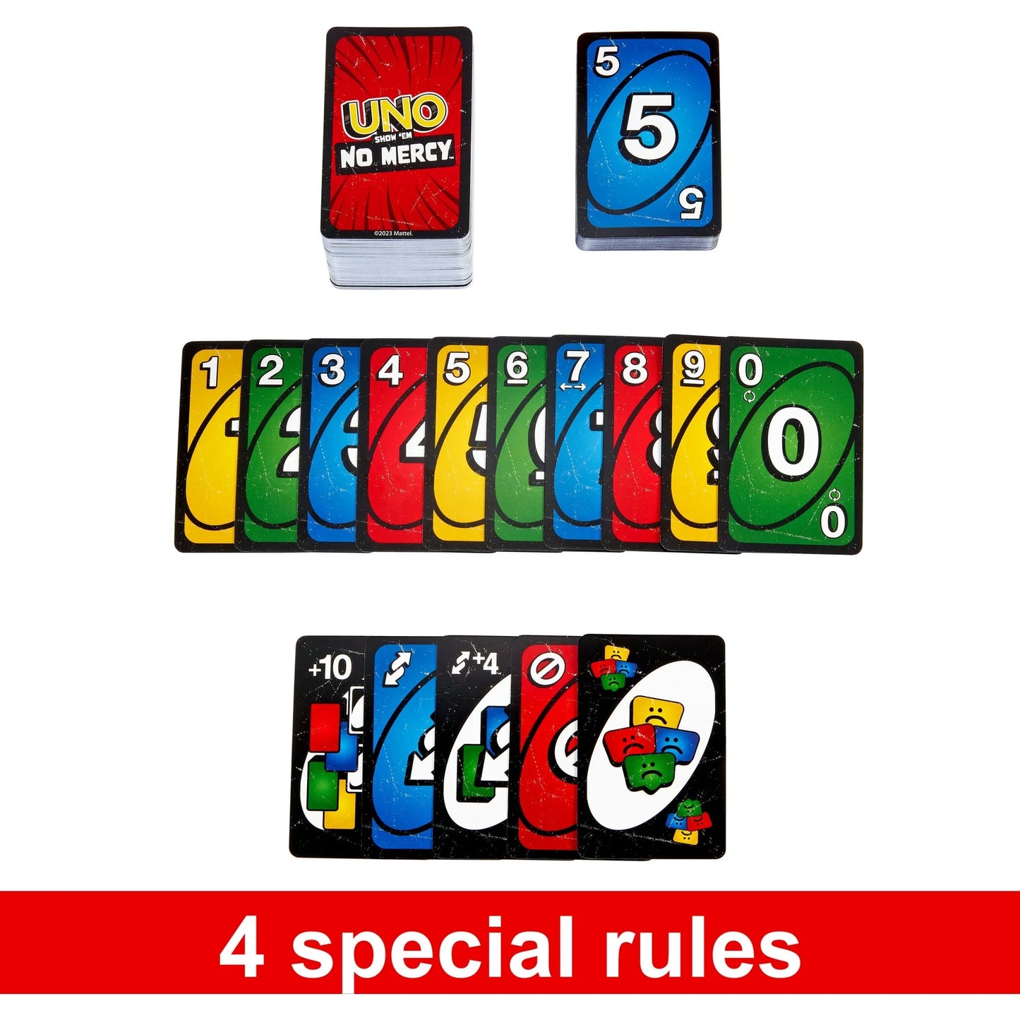UNO Show 'Em No Mercy Card Game – Extreme Family Party Game with New Rules & Extra Penalty Cards