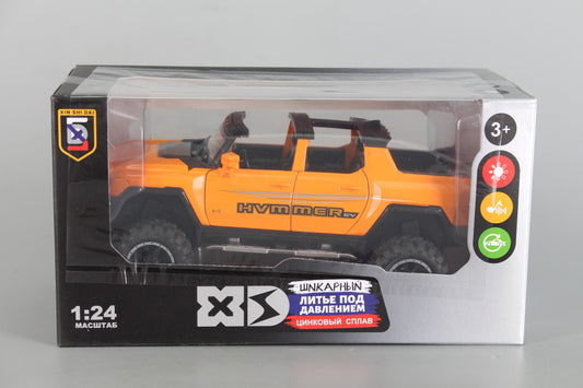 Metal pickup truck with sound, light and opening doors (1:24) - PULL BACK