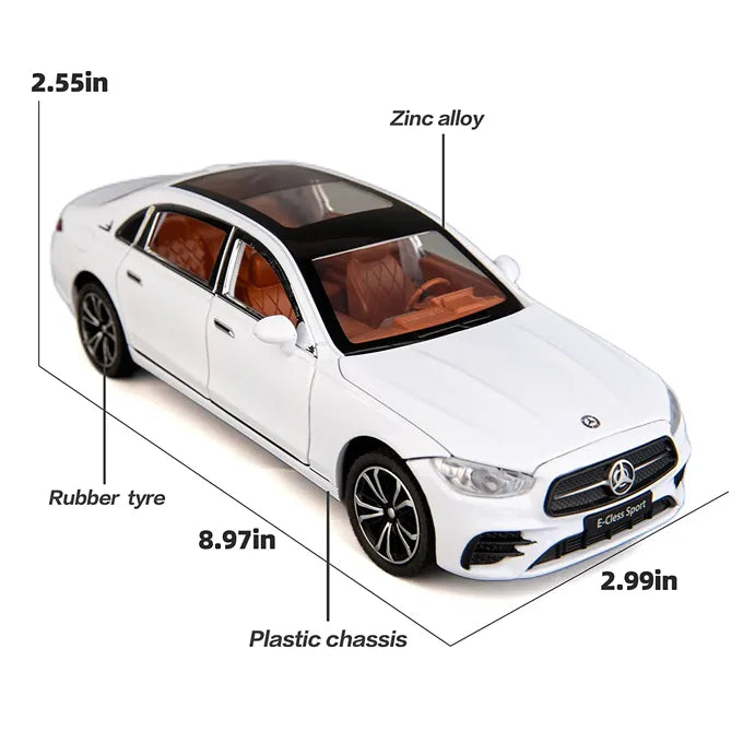 New Mercedes 1:24 Model Car Die Cast For Kids - E-Class White