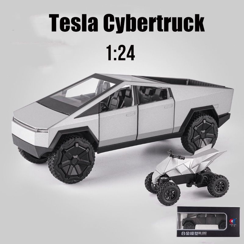 1:24 Scale Cybertruck Model Toy Pull Back Pick-Up Truck with Sound and Light Without Box