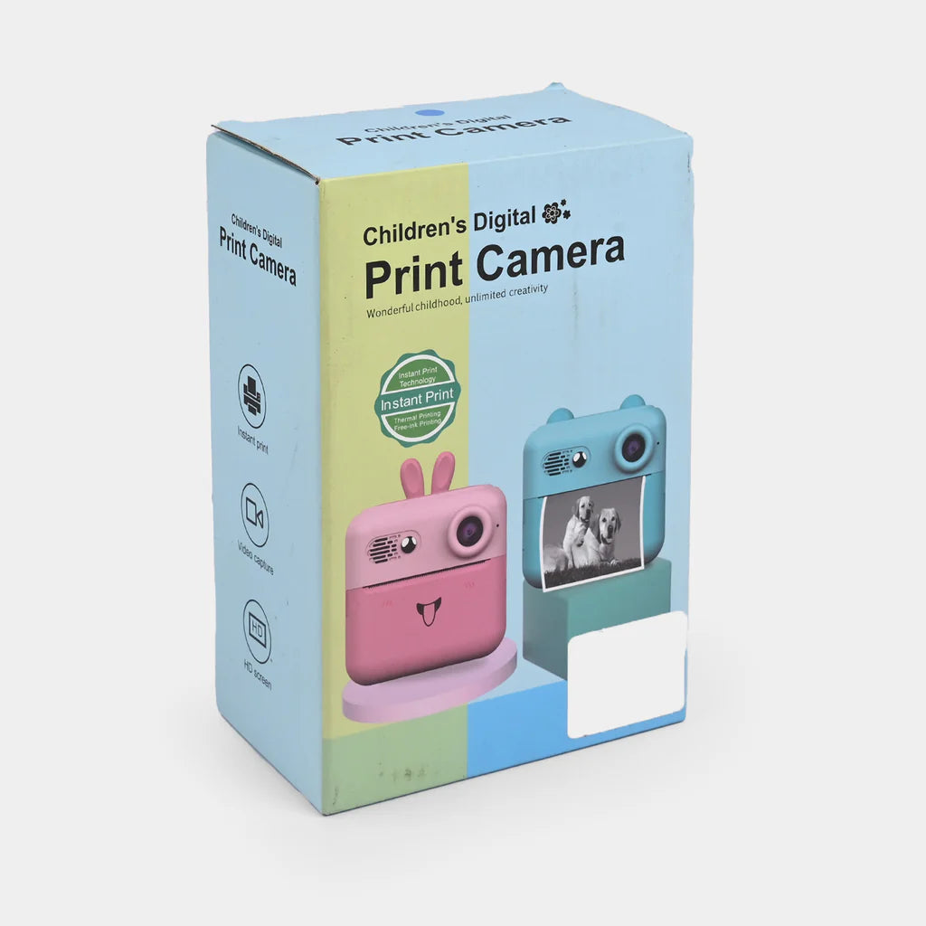 Blue Children's Instant Print Camera with Thermal Printing | Kids Digital Camera with HD Video & Selfie Lens (Blue)