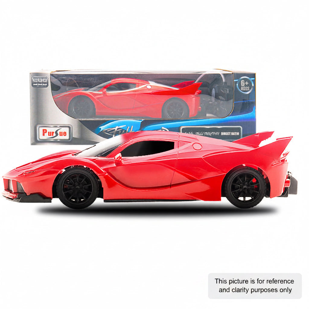 1:16 High-Speed Black/Blue RC Racing Car – 2.4GHz 4-Channel Remote Control Car with LED Lights