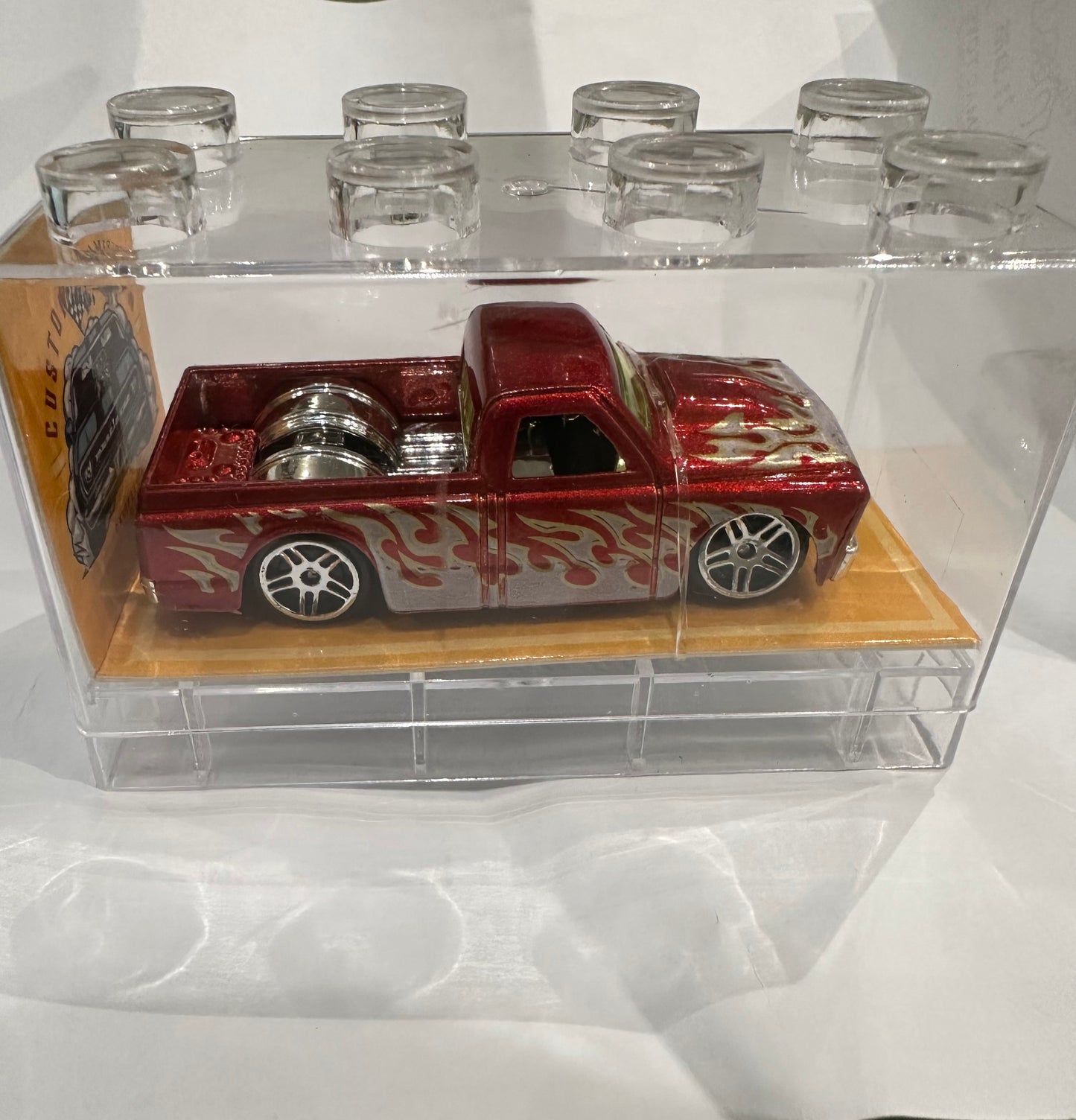 Assorted Die-Cast Cars in LEGO-Style Stackable Clear Display Case – High Detail Collectible Showroom & Room Decor Model Set