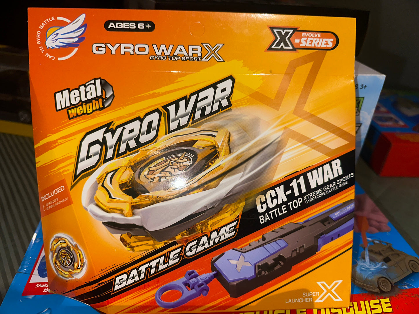 Gyro War X-Series CCX-11 Metal Weight Battle Top – Spinning Gyro with Super Launcher