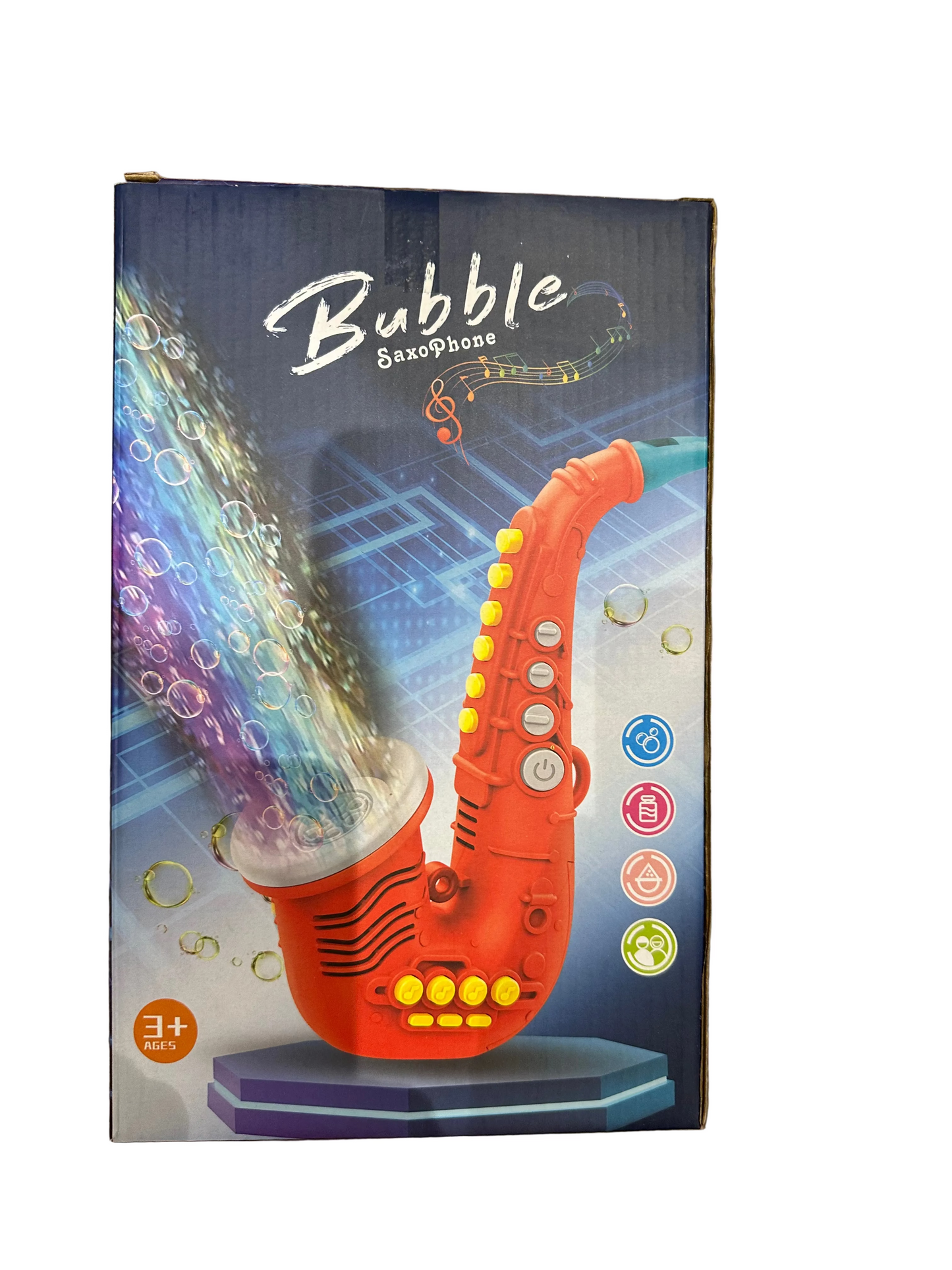Electric Saxophone Bubble Machine Toy with Music & LED Lights | Automatic Bubble Blower for Kids 3+