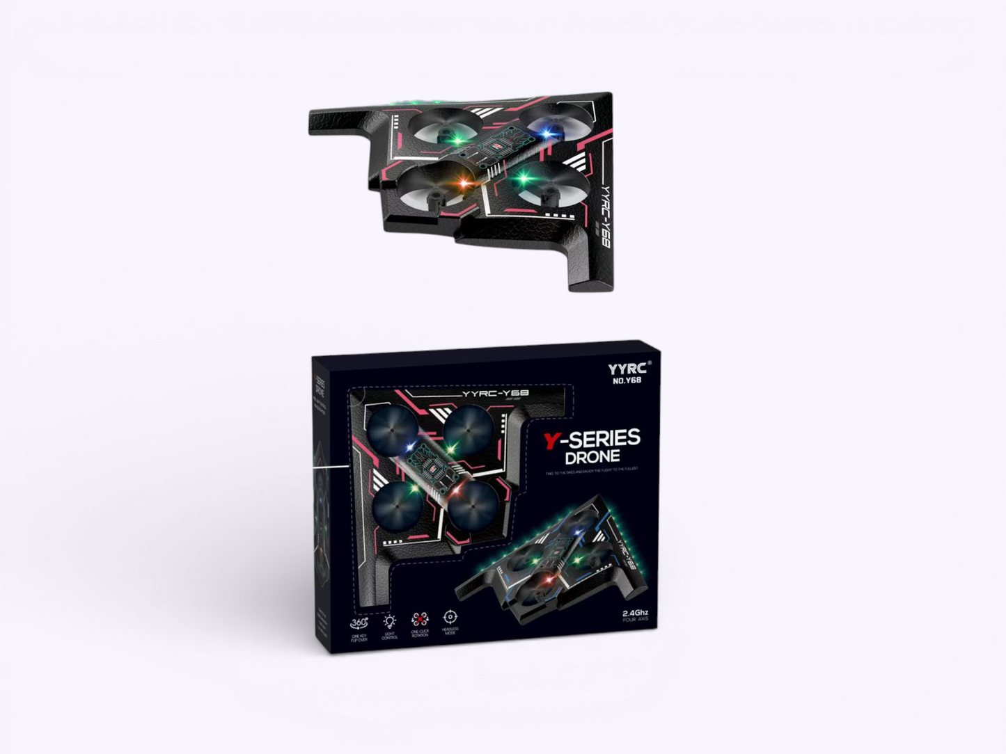 YYRC Y-Series Y68 RC Drone with LED Lights – 360° Flip, Headless Mode & One-Key Return (Rechargeable)