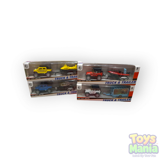 Truck & Trailer Adventure Set - Die-Cast Metal Collection