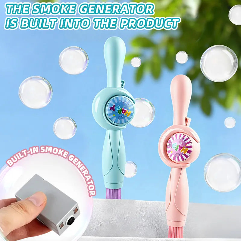 Elastic Smoke Bubble Wand – Magic Smoke Bubble Machine with Fog Bubbles, Gloves & Bubble Solution