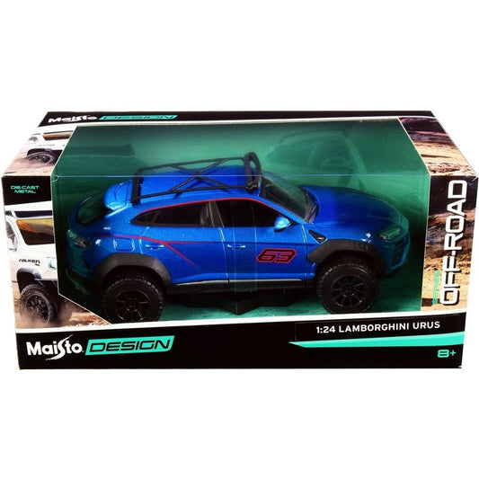 Officially Licensed Lamborghini Urus Off-Road 1:24 Diecast Model Car by Maisto Design | Off-Road Division Special Edition (Blue)