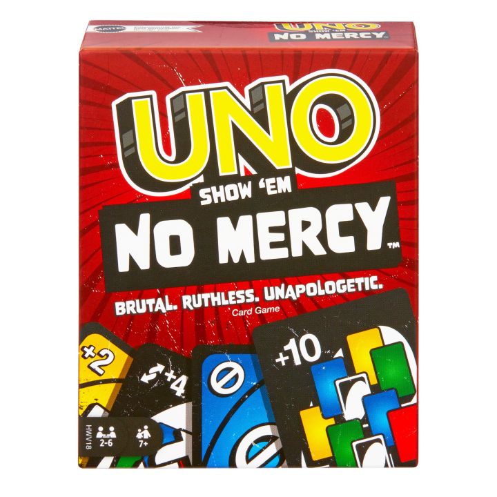 UNO Show 'Em No Mercy Card Game – Extreme Family Party Game with New Rules & Extra Penalty Cards