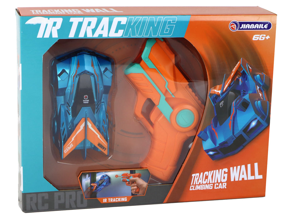 Car Driving On Walls With Blue Laser