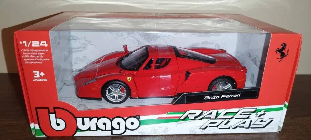 Officially Licensed Bburago Ferrari Enzo 1:24 Die-Cast Model Car with Opening Doors – Red