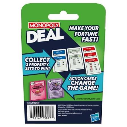 Monopoly Deal: Swap, Steal & Scheme Card Game – Fast-Paced Property Trading Family Game