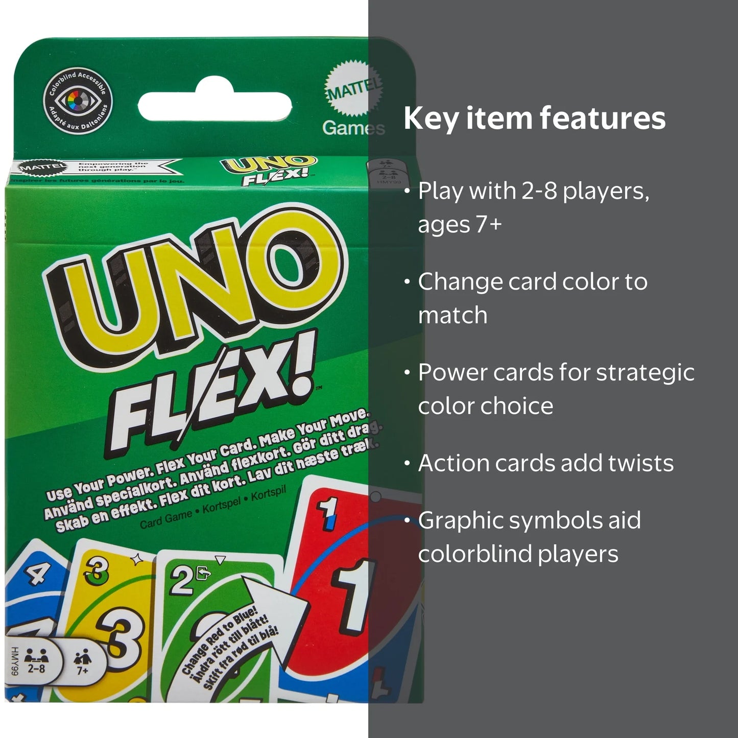 UNO Flex Card Game – Flexible Strategy Family Party Game with Power Cards