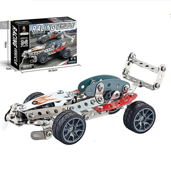 DIY Metal Puzzle Assembly Kit Racing Educational Car Toys For Kids